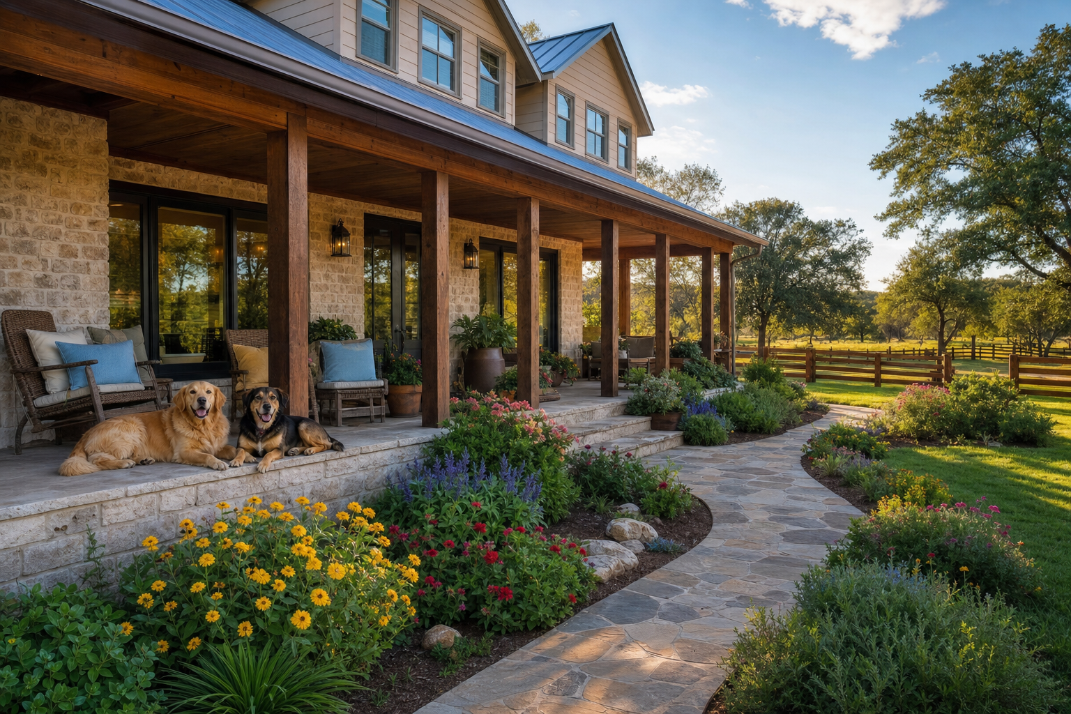 The Clubhouse home and yard where dogs stay